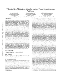 TripletViNet: Mitigating Misinformation Video Spread Across Platforms