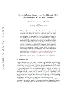 Deep Diffusion Image Prior for Efficient OOD Adaptation in 3D Inverse
  Problems