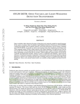 OVLW-DETR: Open-Vocabulary Light-Weighted Detection Transformer