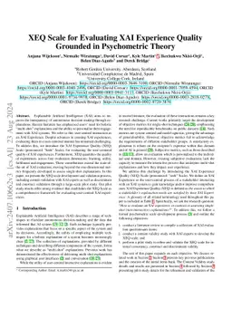 XEQ Scale for Evaluating XAI Experience Quality