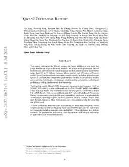 Qwen2 Technical Report