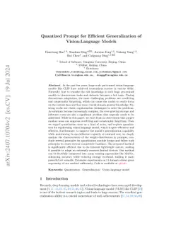 Quantized Prompt for Efficient Generalization of Vision-Language Models