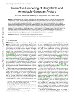 Interactive Rendering of Relightable and Animatable Gaussian Avatars