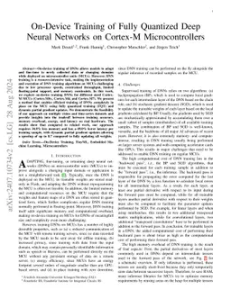 On-Device Training of Fully Quantized Deep Neural Networks on Cortex-M
  Microcontrollers