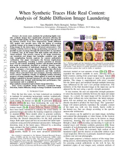When Synthetic Traces Hide Real Content: Analysis of Stable Diffusion
  Image Laundering