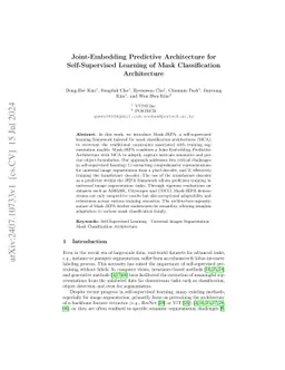 Joint-Embedding Predictive Architecture for Self-Supervised Learning of
  Mask Classification Architecture