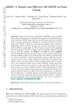 SEED: A Simple and Effective 3D DETR in Point Clouds