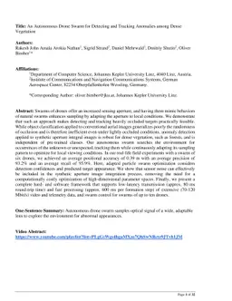 An Autonomous Drone Swarm for Detecting and Tracking Anomalies among
  Dense Vegetation