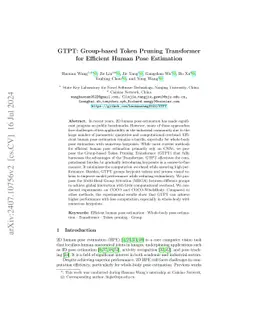GTPT: Group-based Token Pruning Transformer for Efficient Human Pose
  Estimation