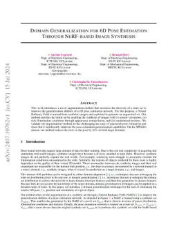 Domain Generalization for 6D Pose Estimation Through NeRF-based Image
  Synthesis