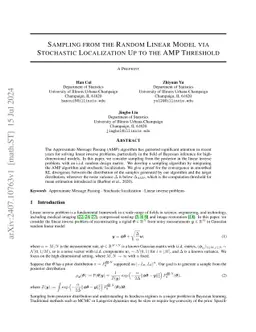 Sampling from the Random Linear Model via Stochastic Localization Up to
  the AMP Threshold