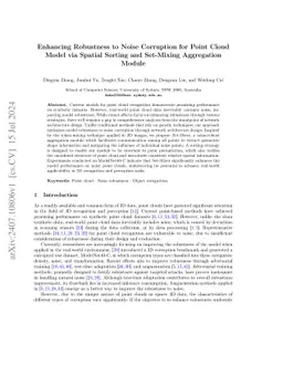 Enhancing Robustness to Noise Corruption for Point Cloud Model via
  Spatial Sorting and Set-Mixing Aggregation Module