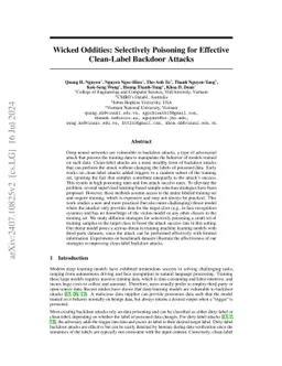Wicked Oddities: Selectively Poisoning for Effective Clean-Label
  Backdoor Attacks