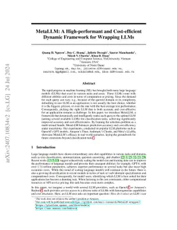 MetaLLM: A High-performant and Cost-efficient Dynamic Framework for Wrapping LLMs