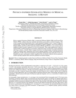 Physics-Inspired Generative Models in Medical Imaging: A Review