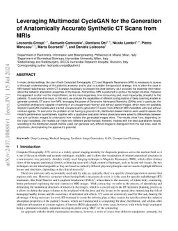 Leveraging Multimodal CycleGAN for the Generation of Anatomically
  Accurate Synthetic CT Scans from MRIs