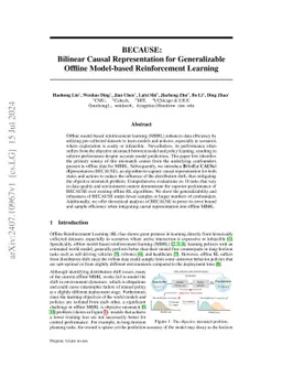 BECAUSE: Bilinear Causal Representation for Generalizable Offline Model-based Reinforcement Learning
