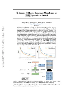 Q-Sparse: All Large Language Models can be Fully Sparsely-Activated