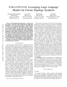 CIRCUITSYNTH: Leveraging Large Language Models for Circuit Topology
  Synthesis