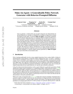 Make-An-Agent: A Generalizable Policy Network Generator with Behavior-Prompted Diffusion