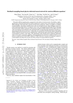 Residual resampling-based physics-informed neural network for neutron
  diffusion equations