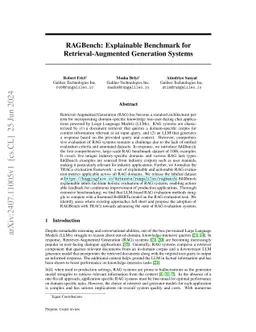 RAGBench: Explainable Benchmark for Retrieval-Augmented Generation Systems