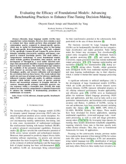 Evaluating the Efficacy of Foundational Models: Advancing Benchmarking
  Practices to Enhance Fine-Tuning Decision-Making