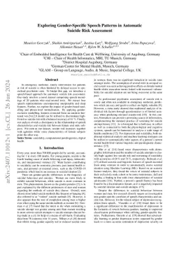 Exploring Gender-Specific Speech Patterns in Automatic Suicide Risk
  Assessment
