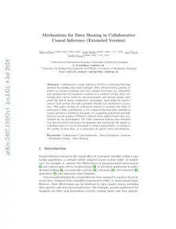 Mechanisms for Data Sharing in Collaborative Causal Inference (Extended
  Version)