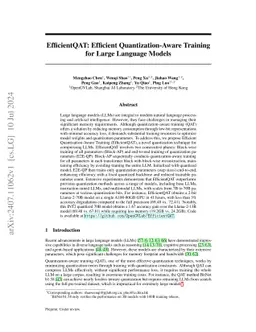 EfficientQAT: Efficient Quantization-Aware Training for Large Language Models