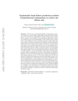 Explainable bank failure prediction models: Counterfactual explanations
  to reduce the failure risk