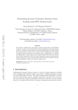 Generating In-store Customer Journeys from Scratch with GPT
  Architectures