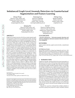 Imbalanced Graph-Level Anomaly Detection via Counterfactual Augmentation
  and Feature Learning