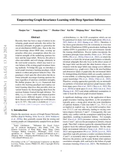 Empowering Graph Invariance Learning with Deep Spurious Infomax