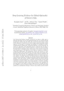 Deep Learning Evidence for Global Optimality of Gerver's Sofa