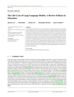 The Life Cycle of Large Language Models: A Review of Biases in Education