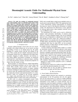 Disentangled Acoustic Fields For Multimodal Physical Scene Understanding