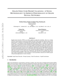 Graph Structure Prompt Learning: A Novel Methodology to Improve
  Performance of Graph Neural Networks
