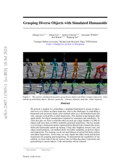 Omnigrasp: Grasping Diverse Objects with Simulated Humanoids