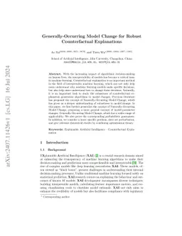 Generally-Occurring Model Change for Robust Counterfactual Explanations