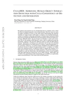CycleHOI: Improving Human-Object Interaction Detection with Cycle
  Consistency of Detection and Generation