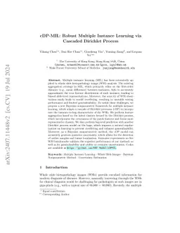 cDP-MIL: Robust Multiple Instance Learning via Cascaded Dirichlet
  Process