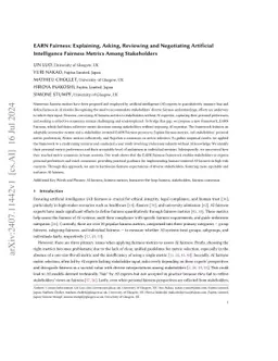 EARN Fairness: Explaining, Asking, Reviewing, and Negotiating Artificial Intelligence Fairness Metrics Among Stakeholders