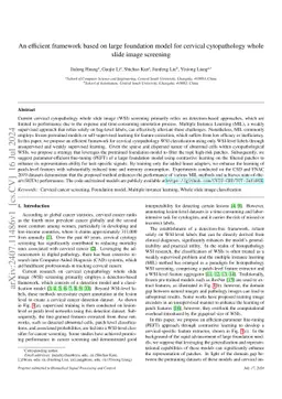 An efficient framework based on large foundation model for cervical
  cytopathology whole slide image screening