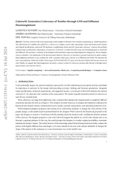 ColorwAI: Generative Colorways of Textiles through GAN and Diffusion
  Disentanglement