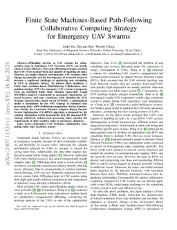 Finite State Machines-Based Path-Following Collaborative Computing
  Strategy for Emergency UAV Swarms