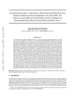 Learning Global and Local Features of Power Load Series Through
  Transformer and 2D-CNN: An Image-based Multi-step Forecasting Approach
  Incorporating Phase Space Reconstruction