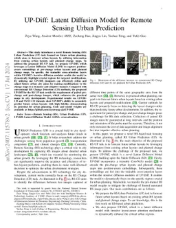 UP-Diff: Latent Diffusion Model for Remote Sensing Urban Prediction