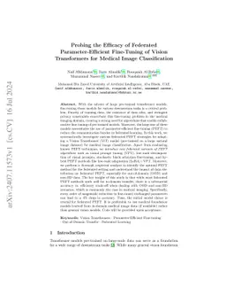 Probing the Efficacy of Federated Parameter-Efficient Fine-Tuning of
  Vision Transformers for Medical Image Classification