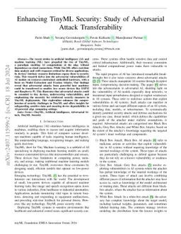 Enhancing TinyML Security: Study of Adversarial Attack Transferability